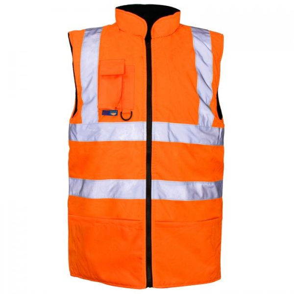 Hi Vis Orange Reversible Bodywarmer - H40