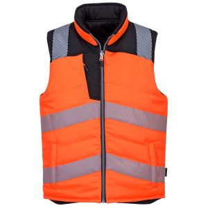 Hi-Vis Reversible Bodywarmer Orange/Black - PW374