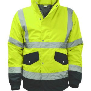 ECTOR 2 Tone Hi Vis Bomber Jacket Yellow/Navy