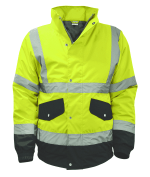 ECTOR 2 Tone Hi Vis Bomber Jacket Yellow/Navy