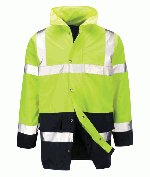 LAMORAK 2 Tone Hi Vis Parka Jacket Yellow/Navy
