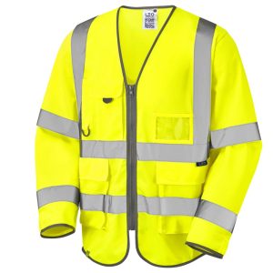 Leo Wrafton Yellow EcoViz Superior Sleeved Waistcoat