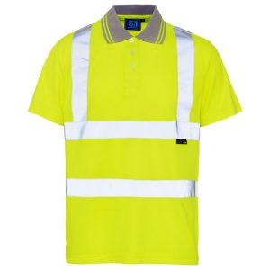 Hi Vis Yellow Short Sleeve Polo Shirt