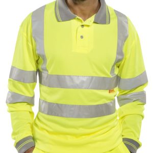 Hi Vis Yellow Long Sleeve Polo Shirt (BSeen)