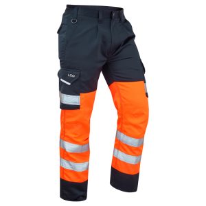 Leo Bideford Class 1 Cargo Trouser Orange/Navy
