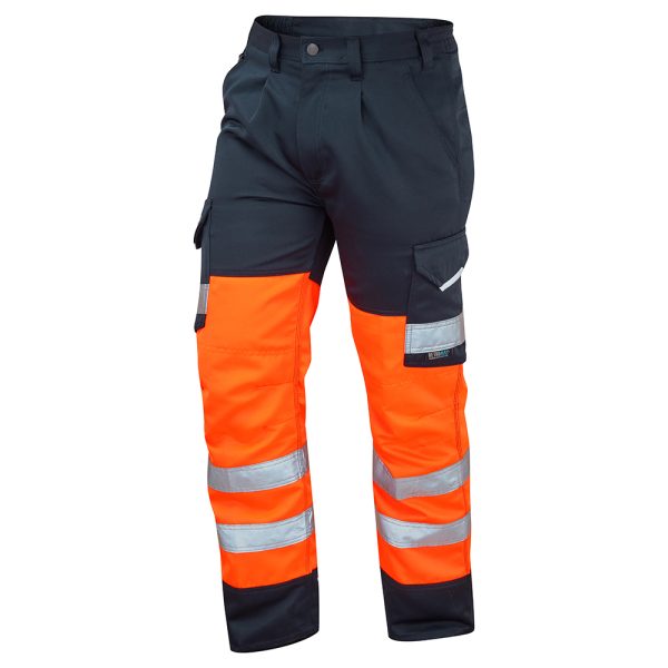 Leo Bideford Class 1 Cargo Trouser Orange/Navy - Image 2