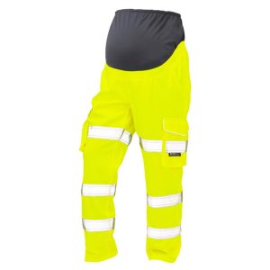 Verity ISO 20471 Class 2 Poly/Cotton Women's Maternity Cargo Trouser Yellow