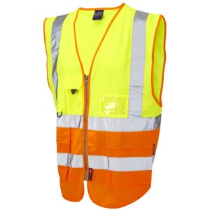 LEO Lynton ISO 20471 Class 2 Superior Waistcoat Yellow/Orange
