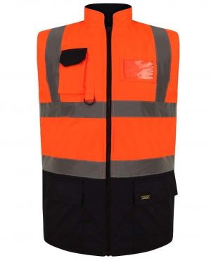 High Visibility Two-Tone Padded Reversible Bodywarmer