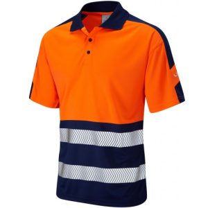 Leo Watersmeet Dual Colour Coolviz Polo - Orange/Navy