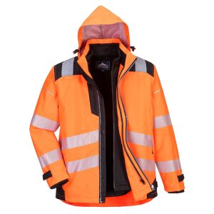 Portwest Hi-Vis 3-in-1 Jacket Orange/Black - PW365
