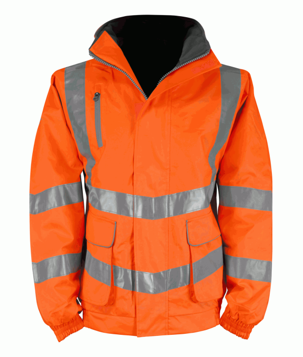 Hi Vis Cutlass 2 Orange Rail Spec Breathable Bomber Jacket (Pro Rail) HVRBJ