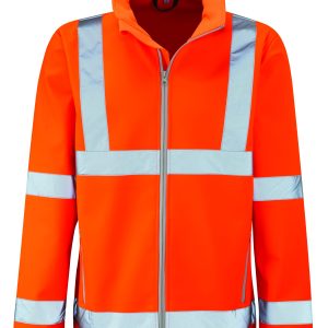 Hi Vis Marquis Orange Rail Spec Softshell Jacket (Pro Rail Black Knight)
