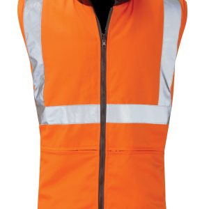 Hi Vis Trooper Orange Rail Spec Reversible Body Warmer (Pro Rail Black Knight)