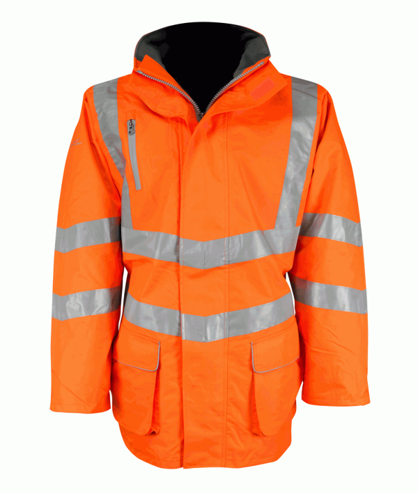Hi Vis Sabre2 Orange Rail Spec Breathable Jacket (Pro Rail) HVRJ