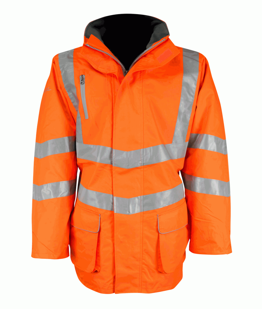 Hi Vis Sabre2 Orange Rail Spec Breathable Jacket (Pro Rail) HVRJ