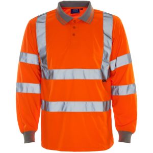 Hi Vis Rail Spec Long Sleeve Polo