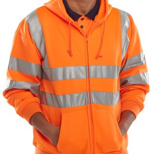 Hi Vis Rail Spec Zip Up Hooded Sweatshirt (bseen)