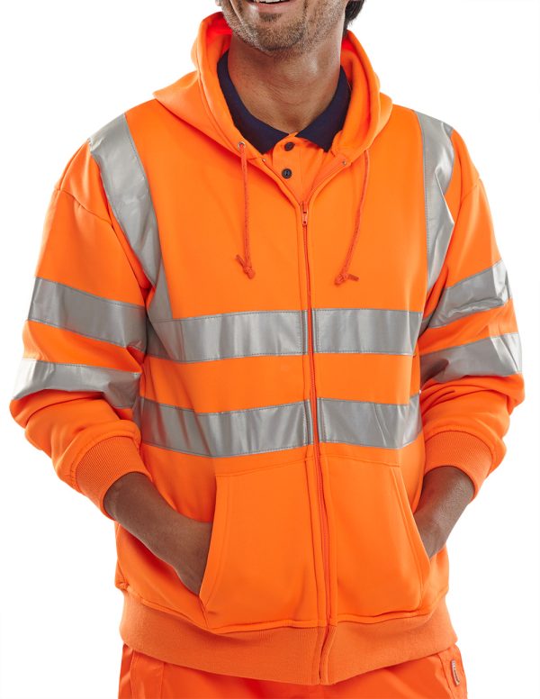 Hi Vis Rail Spec Zip Up Hooded Sweatshirt (bseen)