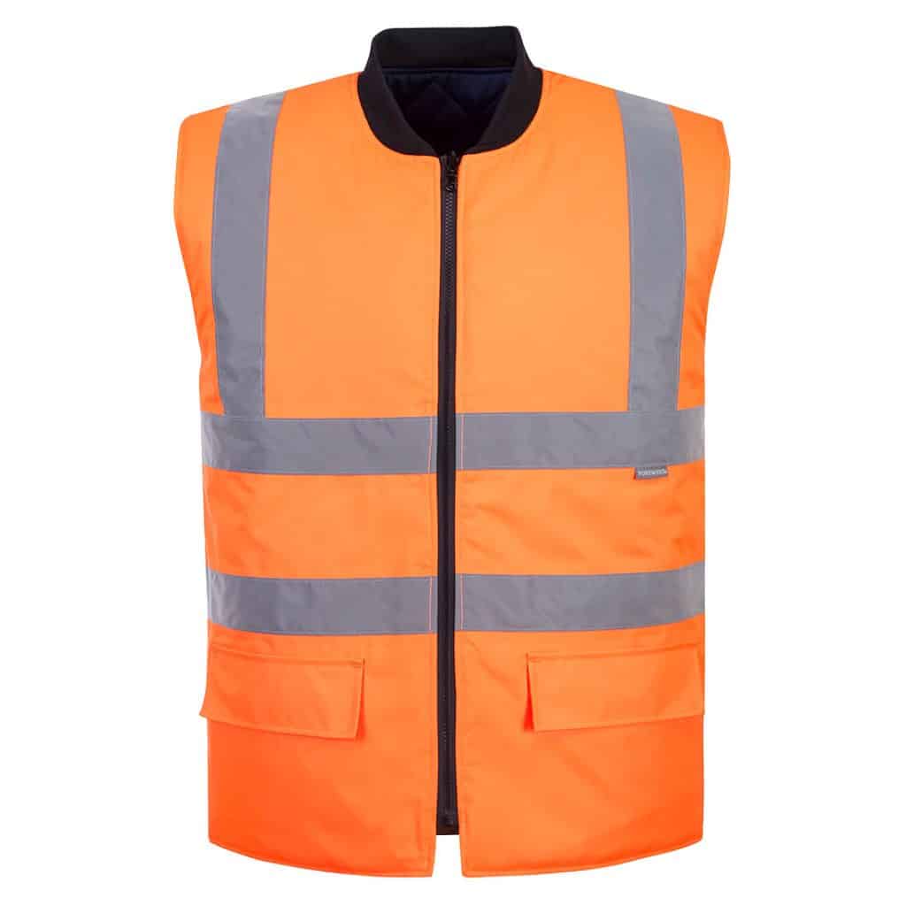 Portwest Hi-Vis Orange Reversible Bodywarmer - S469