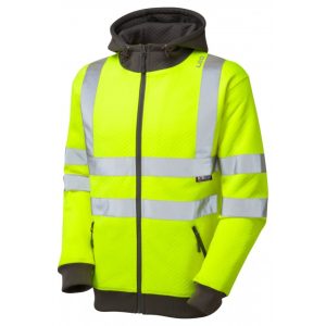 Saunton ISO 20471 Class 3 Full Zip Hooded Sweatshirt Yellow