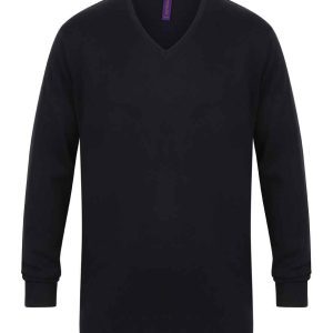 Henbury Lightweight Cotton Acrylic V Neck Sweater (H720)