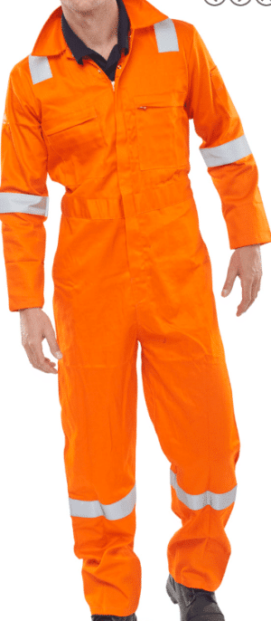Hi Vis Burgan FR Anti-Static Orange Coverall