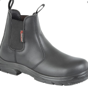 Grafters M9502A Black Leather Wide Fitting Safety Dealer Boot