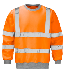 Hi Vis Sentinel Orange Rail Spec Sweatshirt (Pro Rail Black Knight)