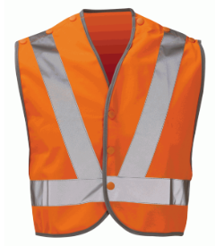 Hi Vis Waterloo Orange Rail Spec Pull Apart Poly-Cotton Waistcoat  (Pro Rail Black Knight)