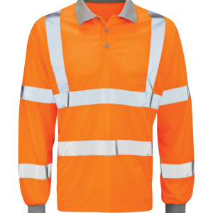 Hi Vis Rail Spec Long Sleeve Polo (Andromeda) - HVLSPSR