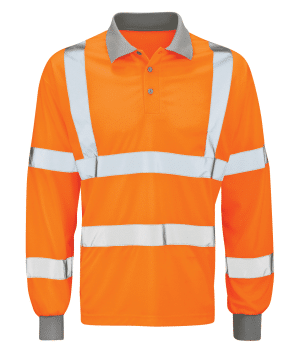 Hi Vis Rail Spec Long Sleeve Polo (Andromeda) - HVLSPSR