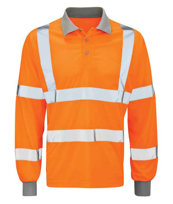 Hi Vis Rail Spec Long Sleeve Polo (Andromeda) - HVLSPSR