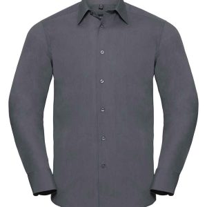 Russell Men's Long Sleeve Polycotton Easycare Fitted Poplin Shirt (924M)