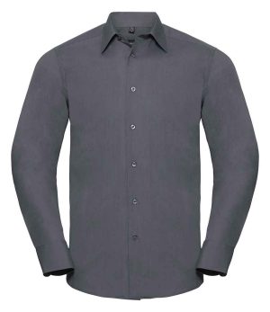 Russell Men's Long Sleeve Polycotton Easycare Fitted Poplin Shirt (924M)