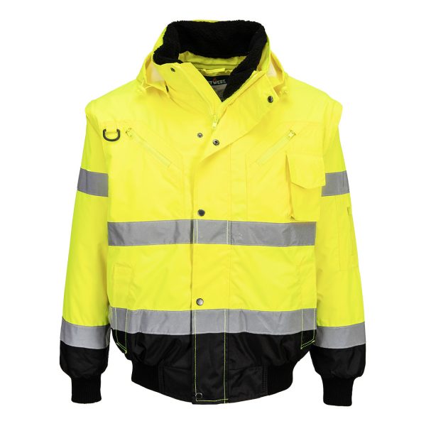 Portwest Hi Vis Contrast Bomber Jacket - C465 Yellow/Black