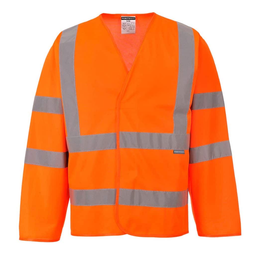 Hi Vis Portwest Rail Spec Long Sleeve Waistcoat (C473)