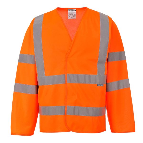 Hi Vis Portwest Rail Spec Long Sleeve Waistcoat (C473)