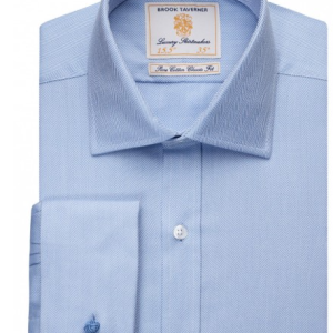 Brook Taverner Andora Herringbone Classic Fit Shirt