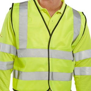 BSeen Hi Vis Yellow Short Waistcoat