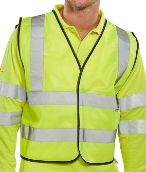 BSeen Hi Vis Yellow Short Waistcoat