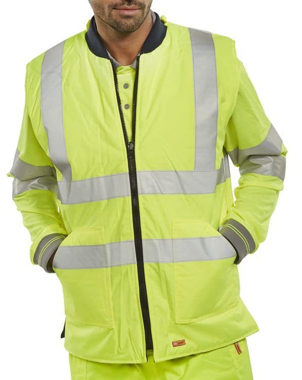 BSeen Hi Vis Yellow Reversible Bodywarmer