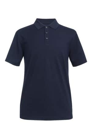 Brook Taverner Columbia Performance Polo Shirt in navy blue, featuring short sleeves, a collared neckline, and three buttons down the front, displayed on a plain white background. | Work & Wear DIrect