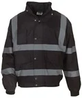 Black YOKO Hi-Vis Classic Bomber Jacket (HVP211)