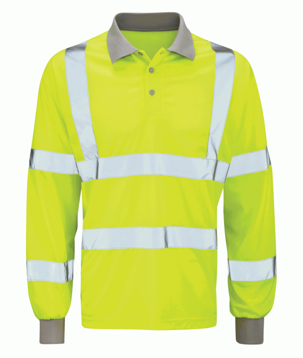 Hi Vis Yellow Long Sleeve Polo Shirt (Andromeda)