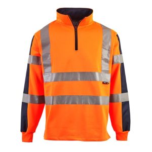Supertouch Hi Vis 2 Tone Orange/Navy Rugby Shirt