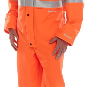 Hi Vis Super B-Dri Rail Spec Breathable Orange Coverall