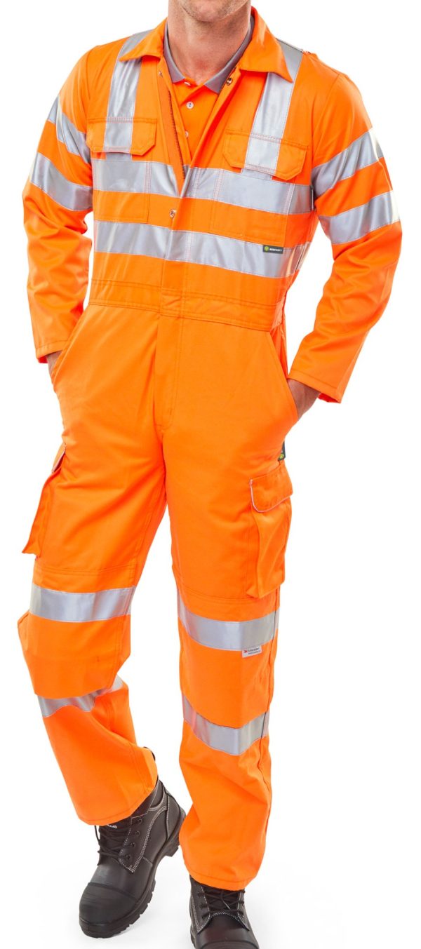 Hi Vis Orange Rail Spec Coverall