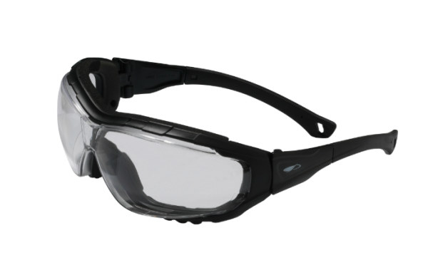 JSP Explorer 2™ Hybrid Safety Spec/Goggle - Clear K&N Anti-scratch/Anti-mist Lenses - Black
