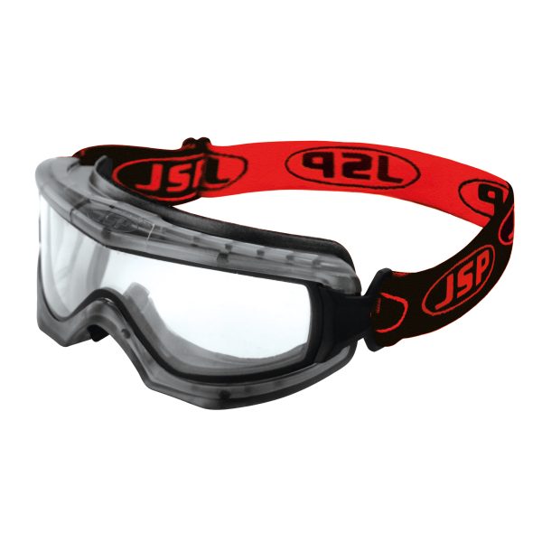 EVO® Non Vented Gas Safety Goggles - Clear Anti-mist Lens - Black / Red Strap AGM030-623-000